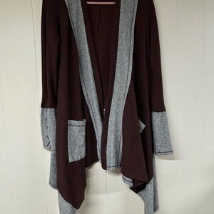 Elegant Brown and Gray Women's Sweater, Sz XS